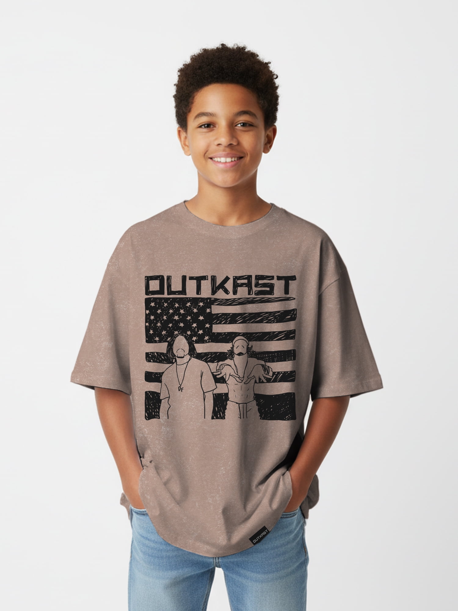 Outkast, Boys' Mineral Wash Graphic T-Shirt, Sizes 4-18