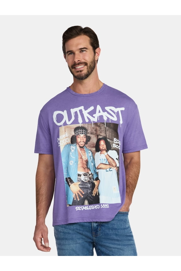 Men's and Big Men's Boxy Fit Graphic Tee with Short Sleeves, Sizes XS-3XL