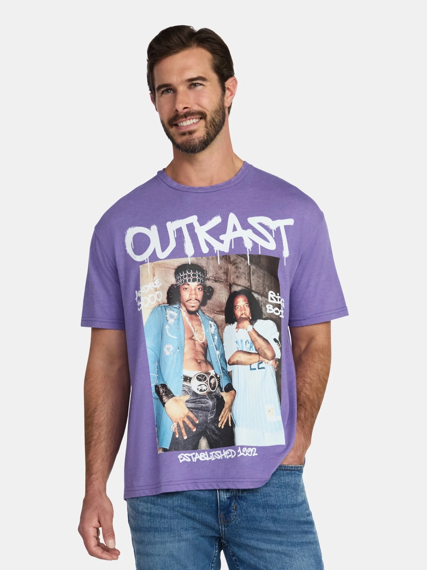 Outkast Men's and Big Men's Boxy Fit Graphic Tee with Short Sleeves, Sizes XS-5XL