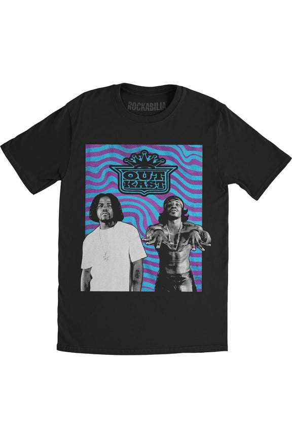 Men's Wavy Photo Logo Slim Fit T-shirt X-Large Black