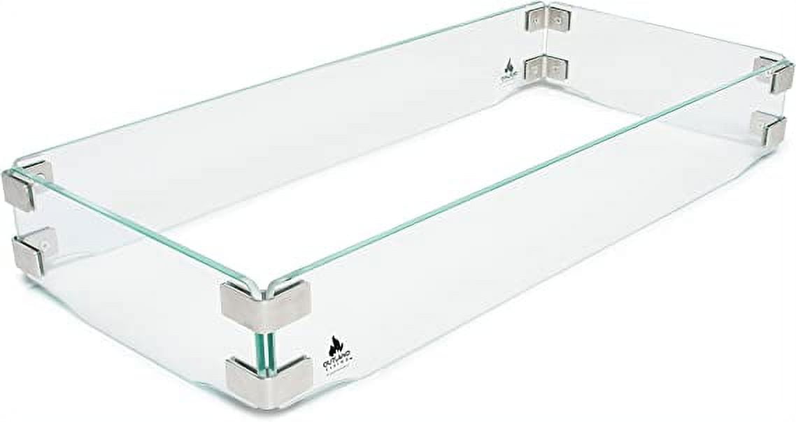 Rectangular Clear Tempered Glass Wind Guard for Fire Tables