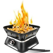 Outland Living Firecube 805 Portable 14-Inch Square Propane Gas Fire Pit for Camping with Cover, Carry Kit and Lava Rock Stones, 58,000 BTU, Black