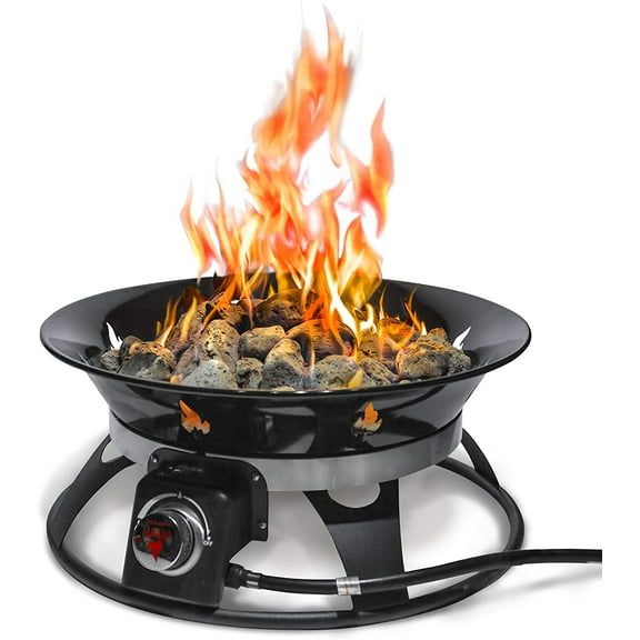 Outland Living Portable Propane Fire Pit, 21-inch, 58,000 BTU with Cover & Carry Kit, Smokeless Gas Firebowl| Helios Burner 863 Cypress