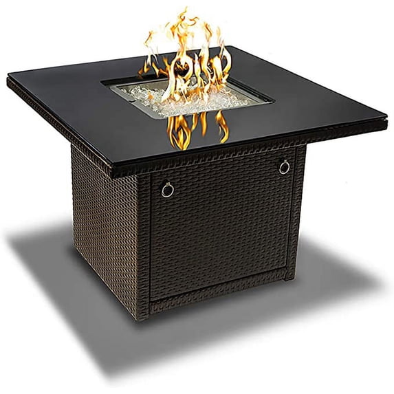 Outland Living Series 410 - 36-Inch Outdoor 50,000 BTU Propane Gas Square Fire Pit Table – Espresso Brown