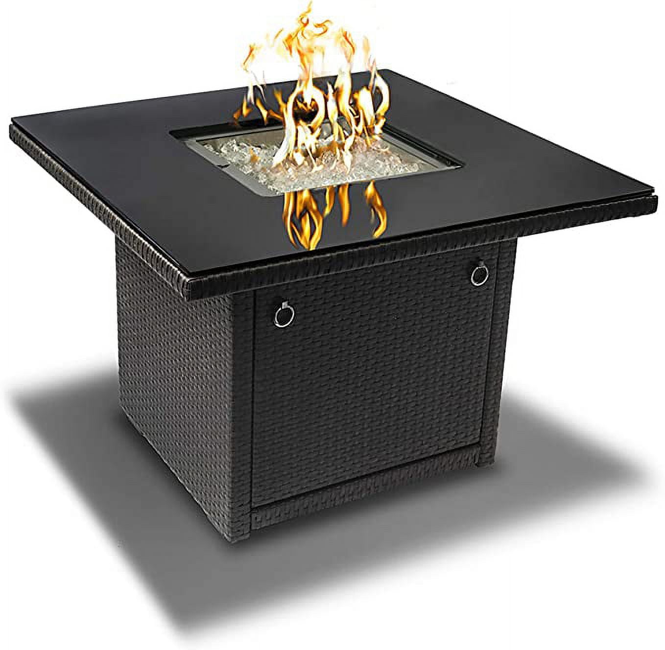 Slate Grey 36-Inch Square Gas Fire Pit Table