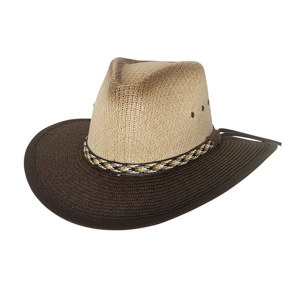 Outland by Monte Carlo Happy Valley Natural/Chocolate Straw Hat (Medium)
