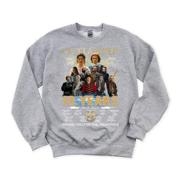 Outlander 10 Years 2014 2024 Thank You Memories TV Show Fan Scotland Sweatshirt, for men & women, up to size 5XL