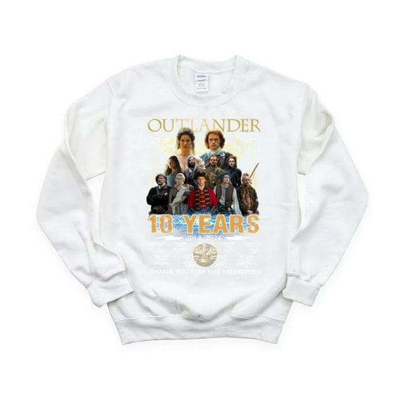 Outlander 10 Years 2014 2024 Thank You Memories TV Show Fan Scotland Sweatshirt, for men & women, up to size 5XL
