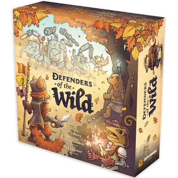 Outlandish Games: Defenders Of The Wild - Fantasy Area Control Board Game, Card Driven Co-Op Game Of Animals Against Machines, Age 14+, 1-4 Players