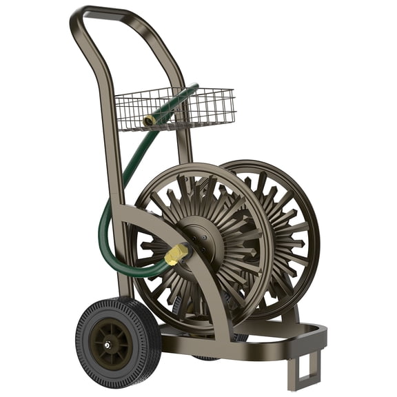 Outlandpro Garden Hose Reel Cart with Wheel, Hold up to 200 Ft of 5/8" Hose