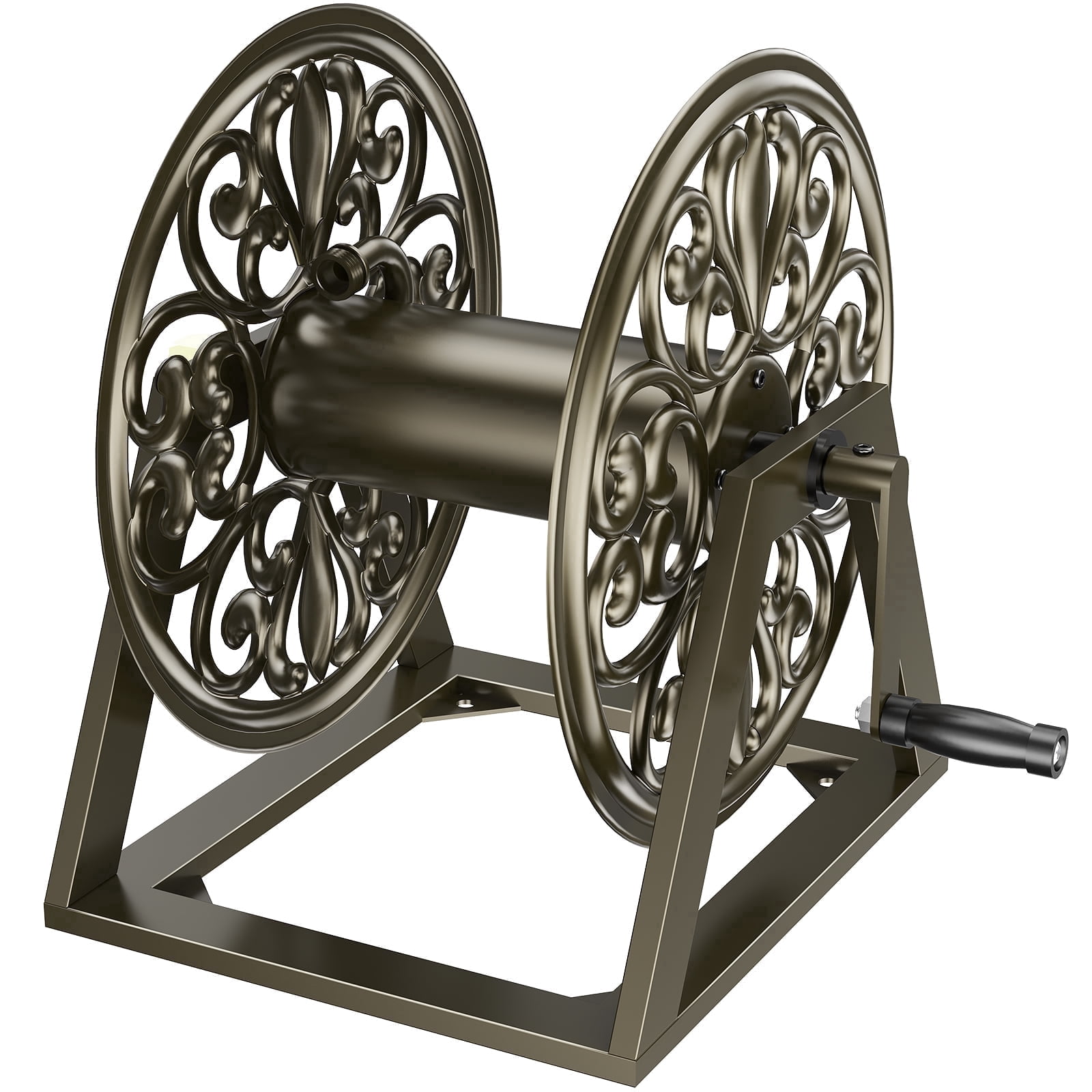 Outlandpro Garden Wall/Floor Mount Hose Reel, Decorative Hose Reel Holds 200-Feet of 5/8-Inch Hose