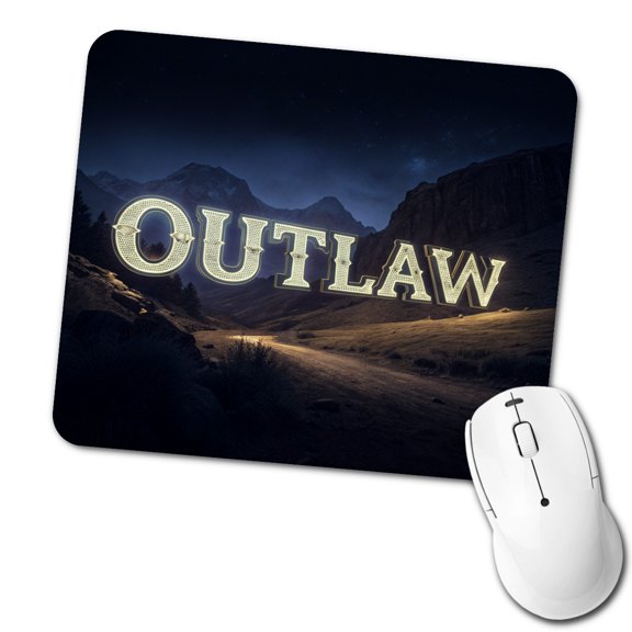 Outlaw Country Night Mouse Pad Low Profile Gaming Mat