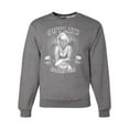 thumbnail image 1 of Outlaw Forever Biker Marilyn Monore | Mens Famous People Crewneck Graphic Sweatshirt, Heather Grey, Large, 1 of 3