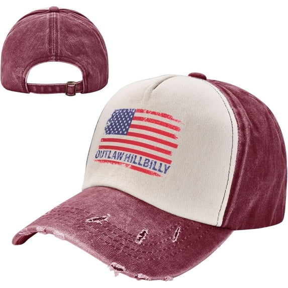 Outlaw Hillbilly Cowboy Hat Adjustable Denim Hat Unisex Glacier Caps
