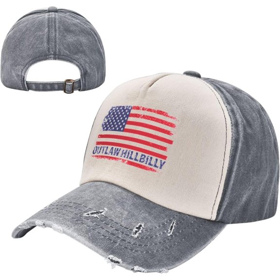 Outlaw Hillbilly Cowboy Hat Adjustable Denim Hat Unisex Glacier Caps