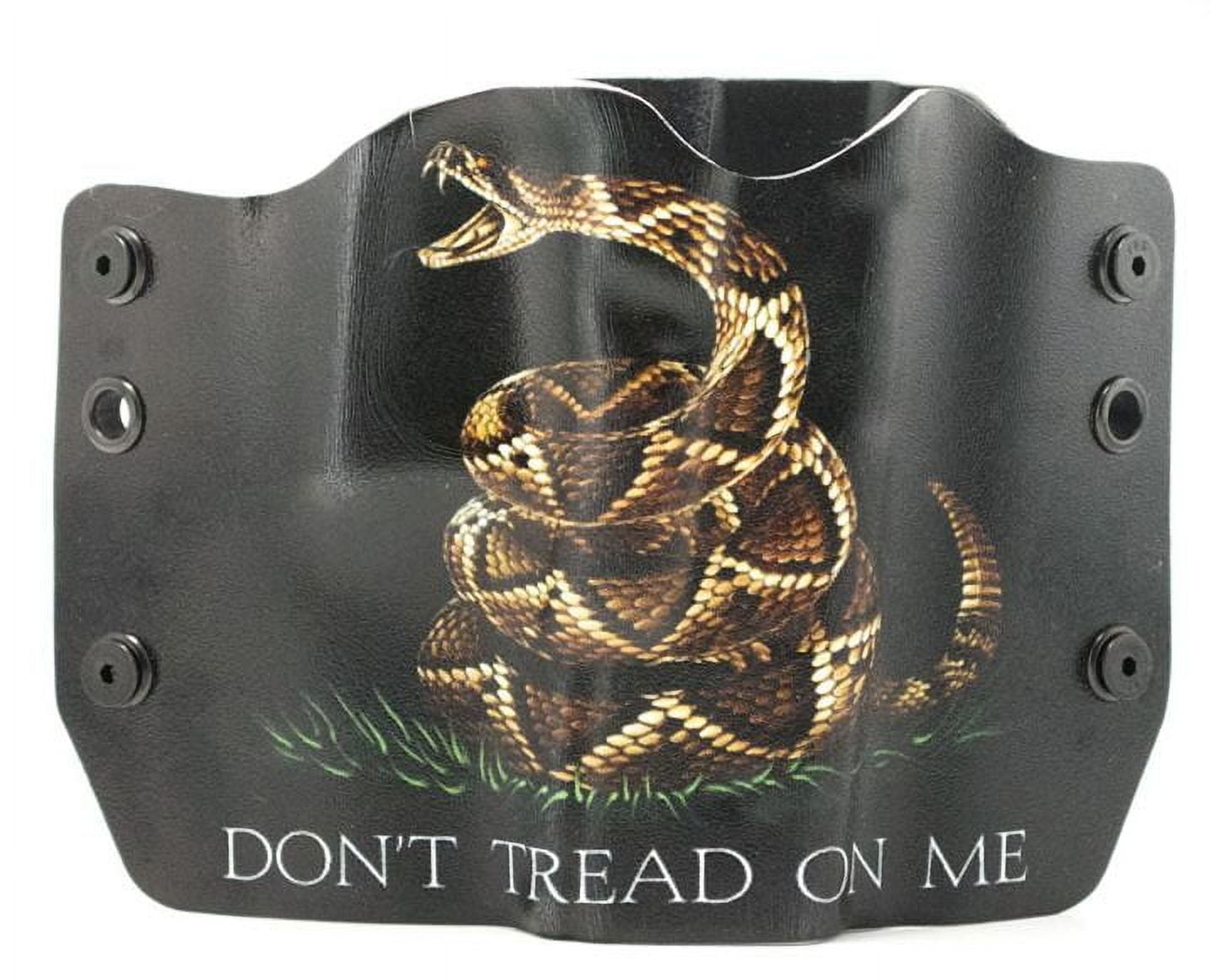 Outlaw Holsters: Don't Tread On Me Black OWB Kydex Gun Holster for Kel-Tec PMR-30, Left Handed.