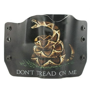 Outlaw Holsters: Don't Tread On Me Black OWB Kydex Gun Holster for Ruger LCR .38 Special, Left Handed.