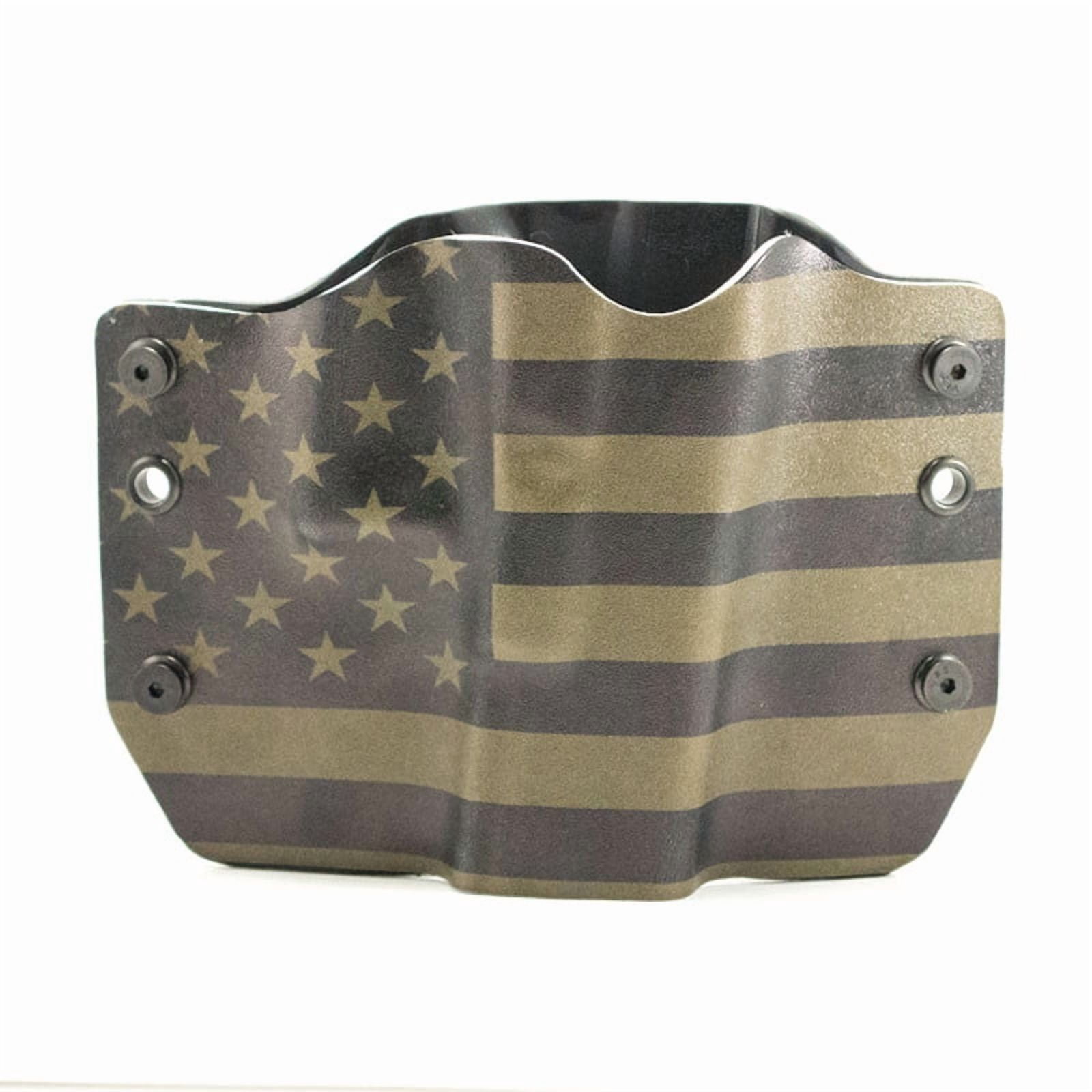 Outlaw Holsters: Green & Black USA Flag OWB Kydex Gun Holster for Ruger LCP w/Crimson Trace, Right Handed.