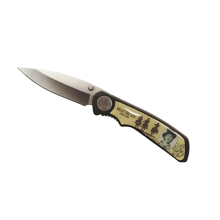 Billy the Kid Mens Folding Hunting Pocket Knife Wild West Legend Western Outlaw Billy the Kid Mens Folding Hunting Pocket Knife Wild West Legend Western Outlaw