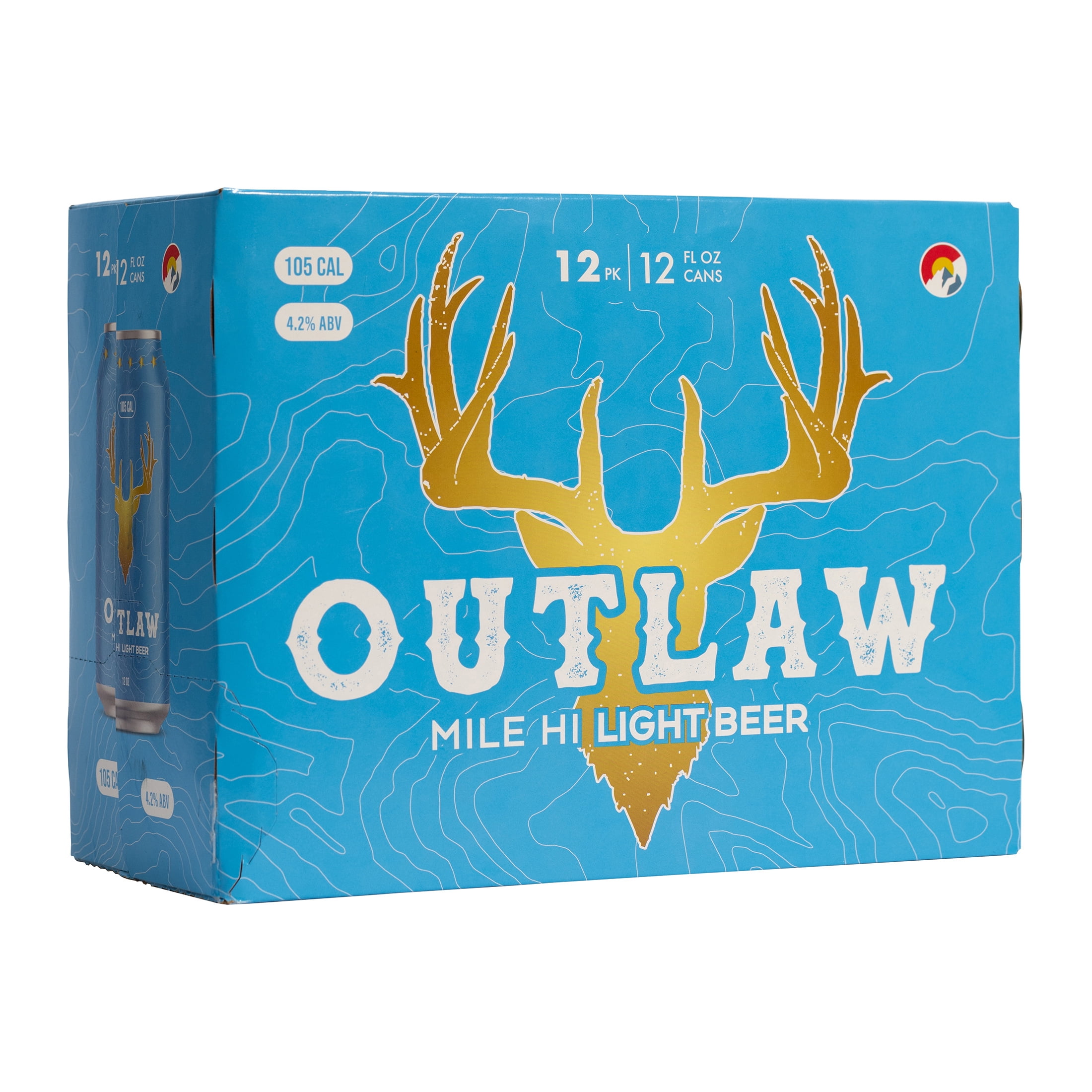 Outlaw Mile Hi Light Beer, 12 fl oz, 12 Pack Cans