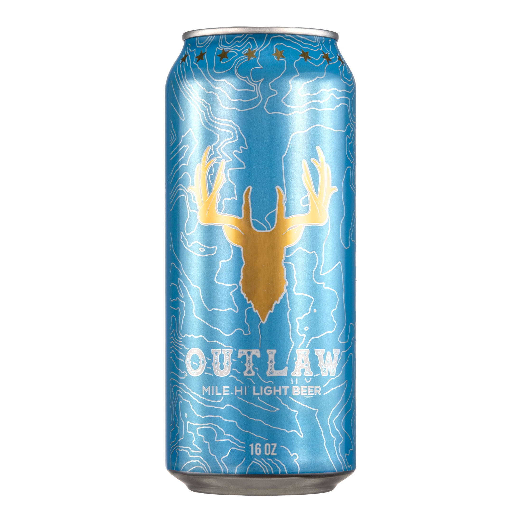 Outlaw Mile Hi Light Lager Beer, Single 16oz Aluminum Can, 4.2% ABV, Domestic Lager