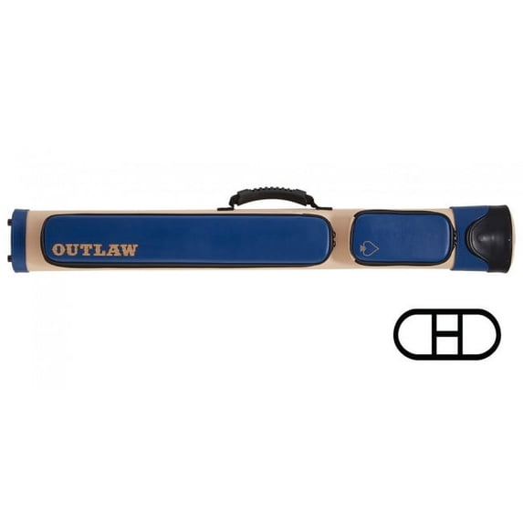 Outlaw OLX22 BLUE 2Bx2S Tan/Black/Blue Billiards Pool Cue Stick Case