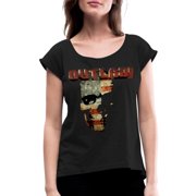 Outlaw Patriot Women's Roll Cuff T-Shirt Rolled Sleeve Tee