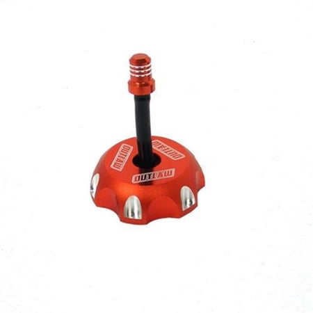 Outlaw Racing 12076 Billet Anodized Gas Fuel Tank Cap With Vent Hose - Orange