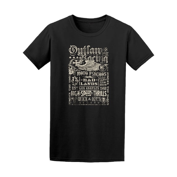 Outlaw Racing Vintage Poster T-Shirt Men -Image by Shutterstock, Male Small