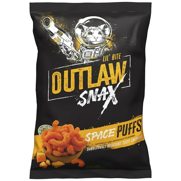 Outlaw Snax Space Blast Cheddar Cheese Flavored Puff 8.5oz Bag(2 Packs)