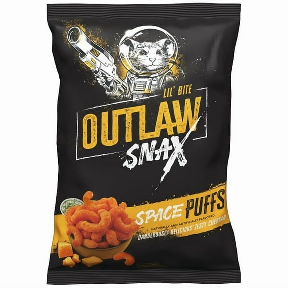 Outlaw Snax Space Puff Cheddar Cheese Flavored Puff 8.5oz Bag - 2 Pack