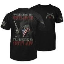 Outlaw T-Shirt Patriotic Tribute Tee | American Pride Veteran Support Shirt | 100% Cotton Military Apparel