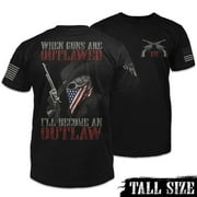 Outlaw - Tall Size T-Shirt Patriotic Tribute Tee | American Pride Veteran Support Shirt | 100% Cotton Military Apparel