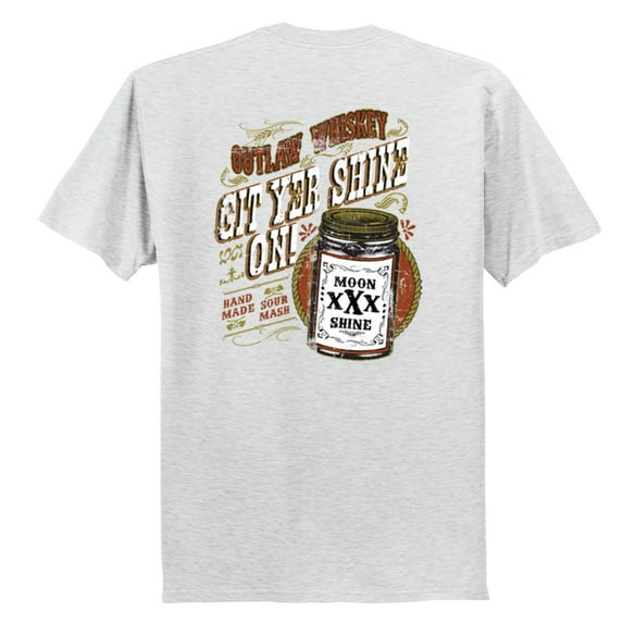 Outlaw Whiskey Get Yer Shine On Short Sleeve T-shirt-LightGray-XXXL