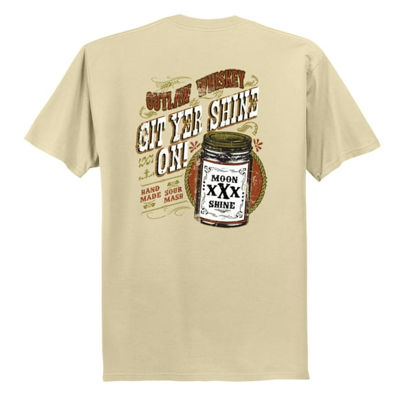 Outlaw Whiskey Get Yer Shine On Short Sleeve T-shirt-tan-Large