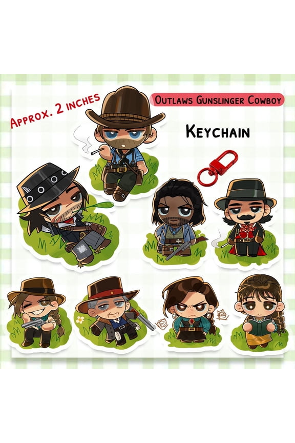 Outlaws Gunslinger Cowboy  Arthur Morgan Keychain Set, Handmade Fan Merch (1 keychain)