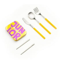 Outlery Kids Lunch Set | Fun Utensils | Yellow | Steel & Easy Clean