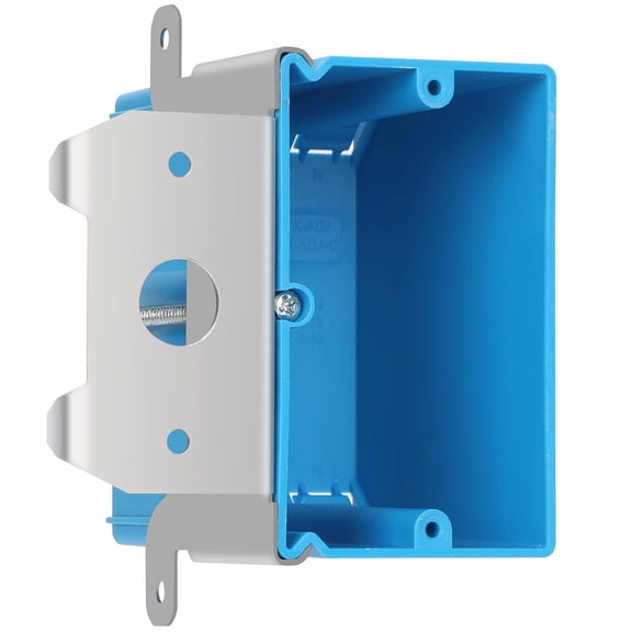 Single Gang Adjustable PVC Electrical Box, 21 cu. in., Blue, 1 Pack Adjustable depth for various drywall thicknesses. Insulating PVC. 21 cu. in. capacity. For residential or commercial use.