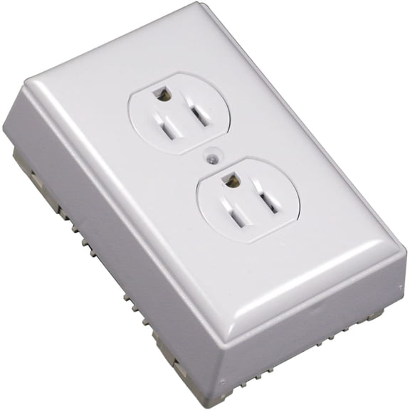 Outlet Box to Use As Raceway, White Outlet Electric Box with Both the Outlet and Box, NMW2-D