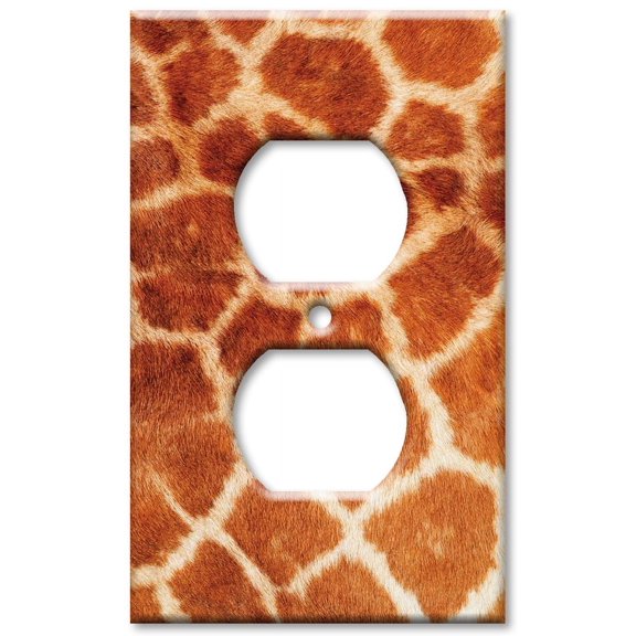 Outlet Cover OVERSIZE Wall Plate - Faux Giraffe Fur