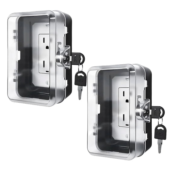 Outlet Cover, Proofing, Shatterproof Safety Lock Box, Anti-Pry Wall Socket Protector, for Home Indoor Electrical Outlets & Switches, 6.69in4.41in2.95in (2 PC)