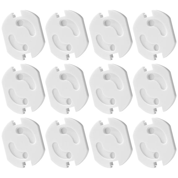 Outlet Cover Self-Adhesive Electric Socket Guard Set of 12 Universal Home Safety Plug Protectors for Wall Receptacles Easy Installation Protective Shell Plate #230 white