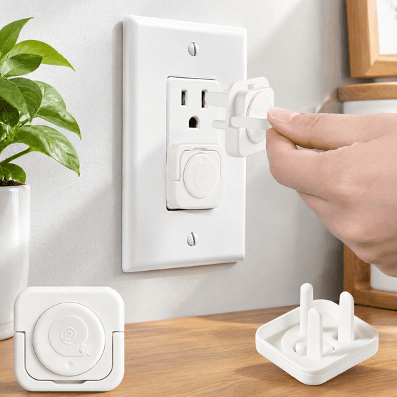 Outlet Covers, 48 Pack Plug Socket Covers Electric Plug Protectors Safety Caps with Hidden Pull Handle, for US 3-Prong, Snail