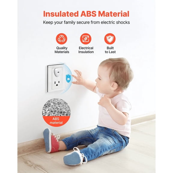 Outlet Covers,70 Pack,Plug Covers for Electrical Outlets,Secure Electric Socket Protector Caps with Shock Prevention,Easy Installation,Insulated ABS,for Home Wall Power Sockets,White