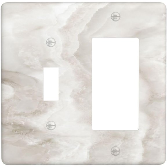 Outlet Covers Light Beige Marble Texture Pattern 1 Toggle 1 Rocker Combo Light Switch Cover Plate Decorative Switch Plate Covers Electrical Wall Plate For Farmhouse Cabin Decor