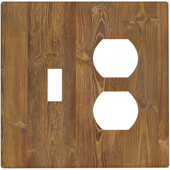 Outlet Covers Rustic Brown Wood Wooden Texture 1 Toggle 1 Duplex Electrical Light Switch Cover Plate Switch Plate Covers Decorative Wall Plate Socket Cover For Bedroom Living Room Decor
