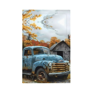 Outlet Covers Wall Plate - Rustic Vintage Truck Autumn Wall Plates for Electrical Outlets, Light Switch Cover Plate Decorative, Electric Receptacle Plug Covers, Home Wall Decor, Blank-336