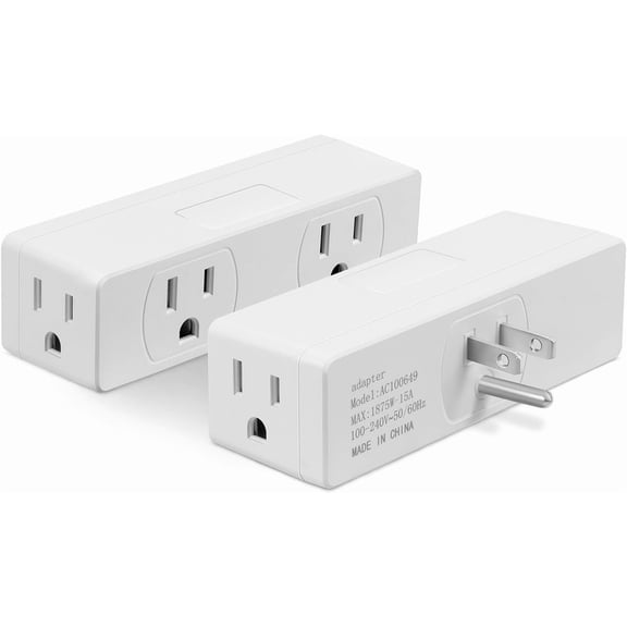 Outlet Extender 2pack, 4AC Multi Plug Wall Outlet, Multiple Outlet Splitter