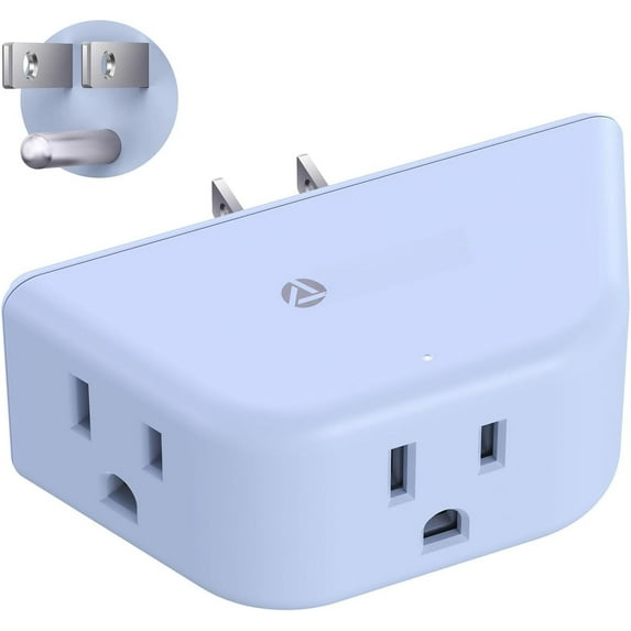 Outlet Extender, 3 Way Angled Wall Plug Splitter, 3-Prong Grounded ...