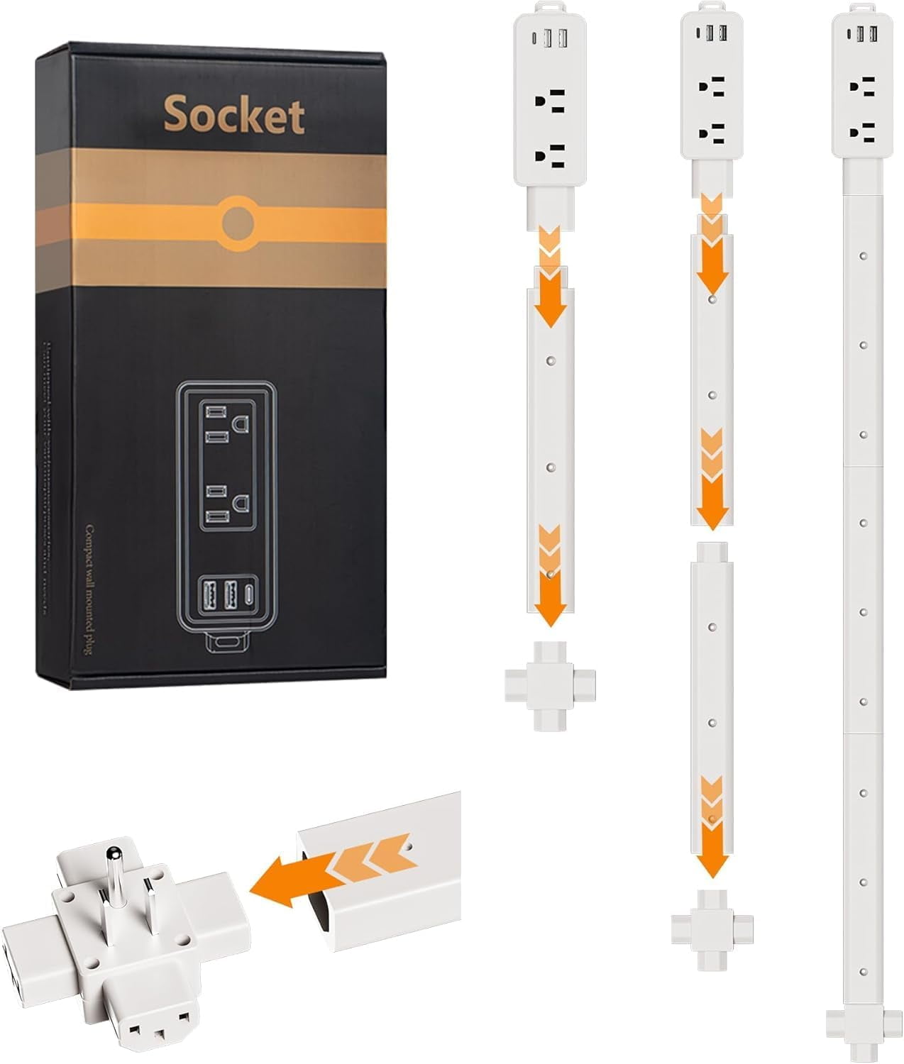 Outlet Extender - Features 2 -A, -C and 2 AC Outlets, Adjustable ...